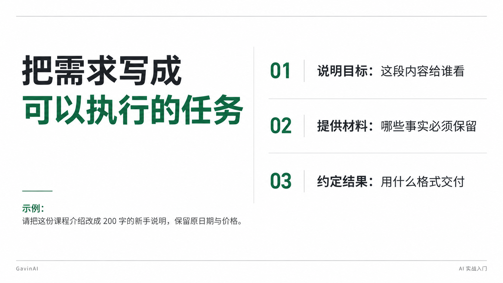 实际生成的演示稿页面:把需求写成可以执行的任务
